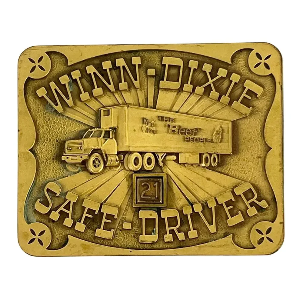Winn Dixie Safe Driver 21 Years Belt Buckle Recognition Award Vintage